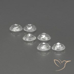 Gemas de Circón Blanco natural de 5.09 ct, Ovalada, VVS-VS