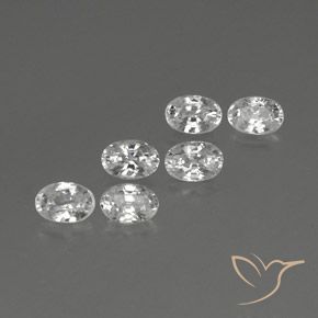 Gemas de Circón Blanco natural de 4.74 ct, Ovalada, VVS-VS