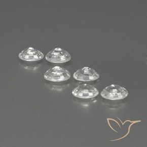 Gemas de Circón Blanco natural de 4.74 ct, Ovalada, VVS-VS