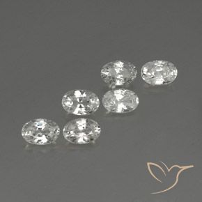 Gemas de Circón Blanco natural de 4.54 ct, Ovalada, VVS-VS