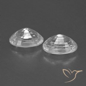 Gemas de Circón Blanco natural de 1.69 ct, Ovalada, VVS