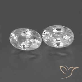 Gemas de Circón Blanco natural de 1.76 ct, Ovalada, VVS-VS