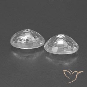 Gemas de Circón Blanco natural de 1.76 ct, Ovalada, VVS-VS