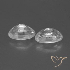 Gemas de Circón Blanco natural de 1.70 ct, Ovalada, VVS