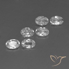 Gemas de Circón Blanco natural de 3.92 ct, Ovalada, VVS-VS