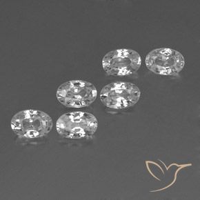 Gemas de Circón Blanco natural de 4.42 ct, Ovalada, VVS-VS