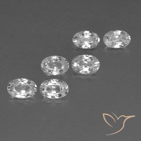 Gemas de Circón Blanco natural de 4.32 ct, Ovalada, VVS-VS