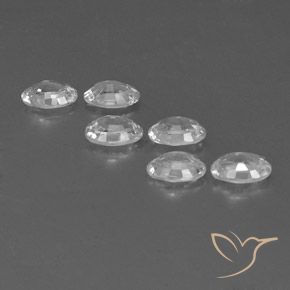 Gemas de Circón Blanco natural de 4.32 ct, Ovalada, VVS-VS