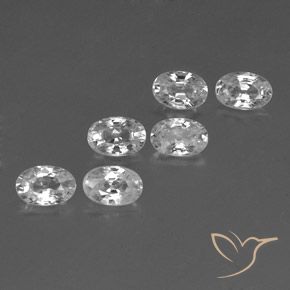 Gemas de Circón Blanco natural de 4.39 ct, Ovalada, VVS-VS