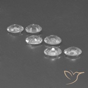 Gemas de Circón Blanco natural de 4.39 ct, Ovalada, VVS-VS
