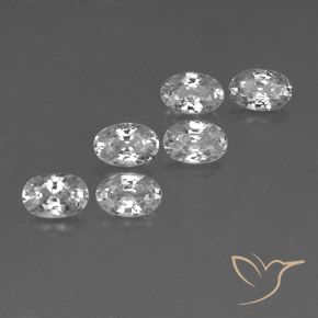 Gemas de Circón Blanco natural de 4.46 ct, Ovalada, VVS-VS