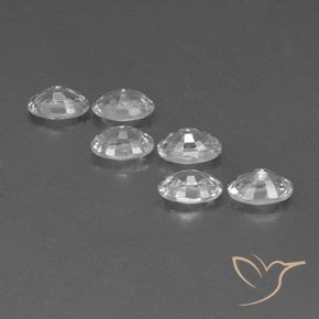 Gemas de Circón Blanco natural de 4.46 ct, Ovalada, VVS-VS