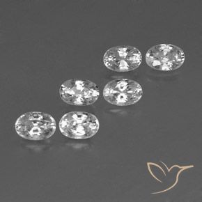 Gemas de Circón Blanco natural de 4.77 ct, Ovalada, VVS-VS