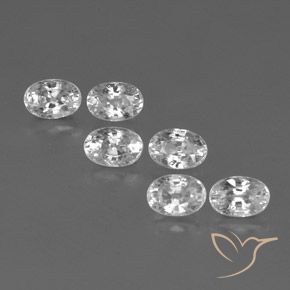 Gemas de Circón Blanco natural de 5.32 ct, Ovalada, VVS-VS