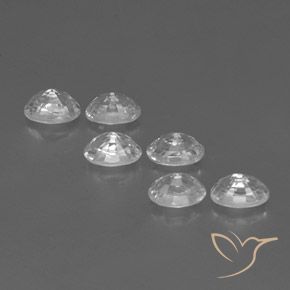 Gemas de Circón Blanco natural de 5.32 ct, Ovalada, VVS-VS