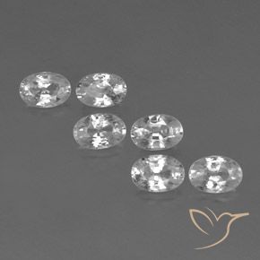 Gemas de Circón Blanco natural de 4.55 ct, Ovalada, VVS-VS