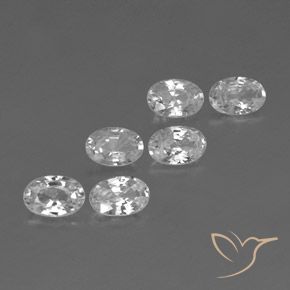4.18ctw Natural Blanco Circón, Ovalada, VVS-VS