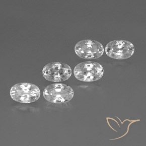5.35ctw Natural Blanco Circón, Ovalada, VVS-VS