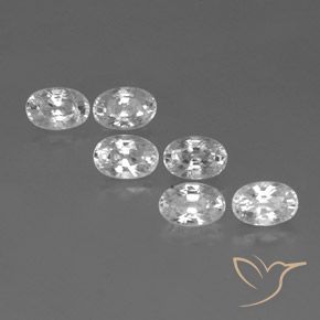 Gemas de Circón Blanco natural de 5.35 ct, Ovalada, VVS-VS