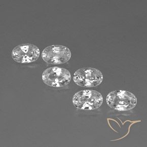 Gemas de Circón Blanco natural de 4.61 ct, Ovalada, VVS-VS
