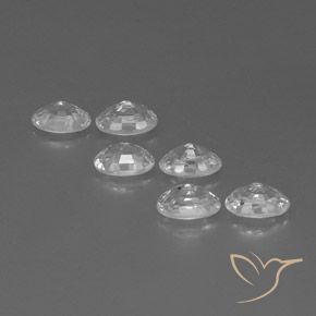 Gemas de Circón Blanco natural de 4.61 ct, Ovalada, VVS-VS