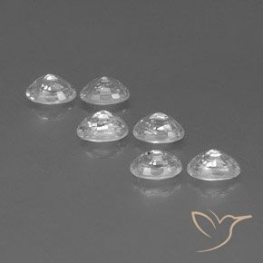 Gemas de Circón Blanco natural de 5.14 ct, Ovalada, VVS-VS