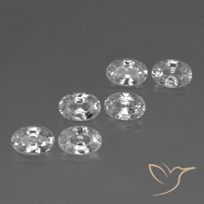 4.77ctw Natural Blanco Circón, Ovalada, VVS-VS