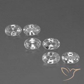 Gemas de Circón Blanco natural de 4.77 ct, Ovalada, VVS-VS