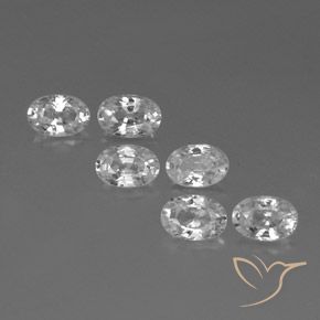 Gemas de Circón Blanco natural de 4.45 ct, Ovalada, VVS-VS