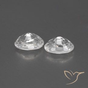 Gemas de Circón Blanco natural de 1.63 ct, Ovalada, VVS