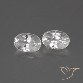 Gemas de Circón Blanco natural de 1.64 ct, Ovalada, VVS-VS