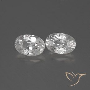 Gemas de Circón Blanco natural de 1.69 ct, Ovalada, VVS