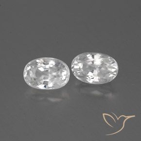 Gemas de Circón Blanco natural de 1.70 ct, Ovalada, VVS