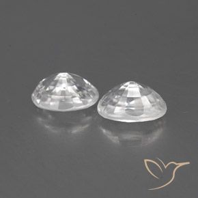 Gemas de Circón Blanco natural de 1.70 ct, Ovalada, VVS