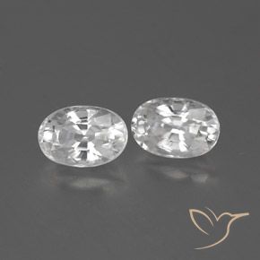 Gemas de Circón Blanco natural de 1.82 ct, Ovalada, VVS