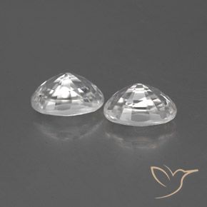Gemas de Circón Blanco natural de 1.82 ct, Ovalada, VVS