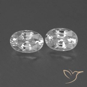 Gemas de Circón Blanco natural de 1.67 ct, Ovalada, VVS