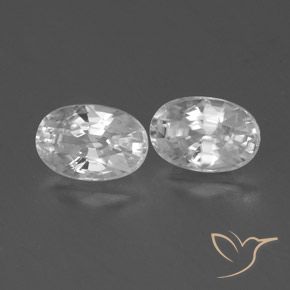Gemas de Circón Blanco natural de 1.71 ct, Ovalada, VVS