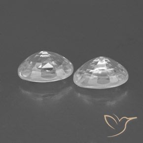 Gemas de Circón Blanco natural de 1.71 ct, Ovalada, VVS