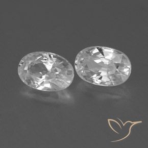 Gemas de Circón Blanco natural de 1.69 ct, Ovalada, VVS-VS