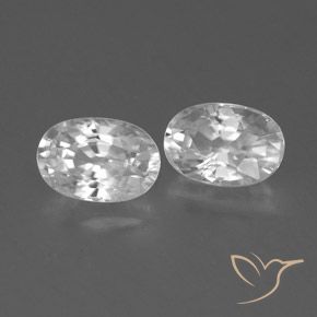 Gemas de Circón Blanco natural de 1.65 ct, Ovalada, VVS-VS