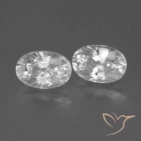 Gemas de Circón Blanco natural de 1.78 ct, Ovalada, VVS