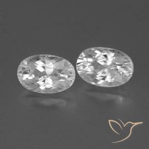 Gemas de Circón Blanco natural de 1.69 ct, Ovalada, VVS