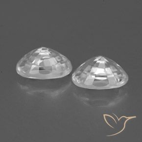 Gemas de Circón Blanco natural de 1.69 ct, Ovalada, VVS