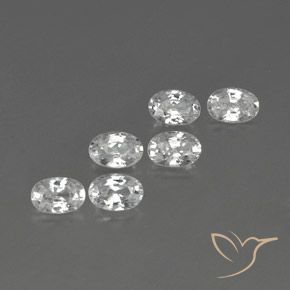 Gemas de Circón Blanco natural de 4.44 ct, Ovalada, VVS-VS