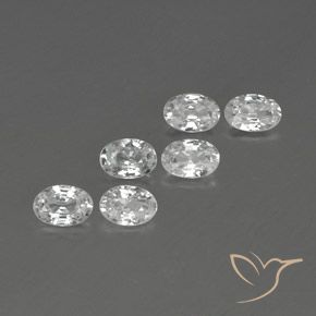 Gemas de Circón Blanco natural de 4.01 ct, Ovalada, VVS-VS