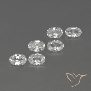 Gemas de Circón Blanco natural de 4.12 ct, Ovalada, VVS-VS