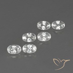 Gemas de Circón Blanco natural de 5.25 ct, Ovalada, VVS-VS