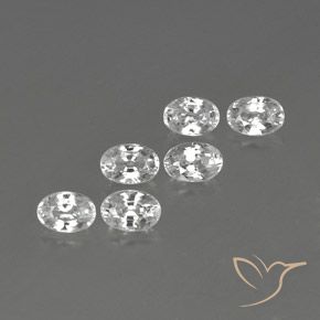 Gemas de Circón Blanco natural de 4.61 ct, Ovalada, VVS-VS