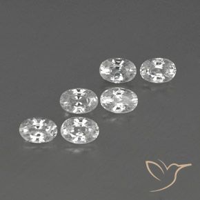 Gemas de Circón Blanco natural de 4.97 ct, Ovalada, VVS-VS